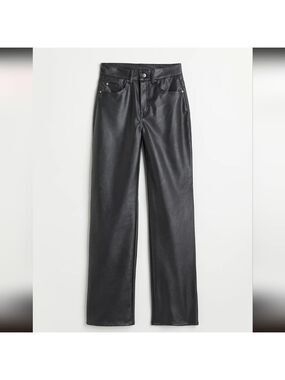 NWOT H&M Faux (Vegan) Black Leather Pants sz 6